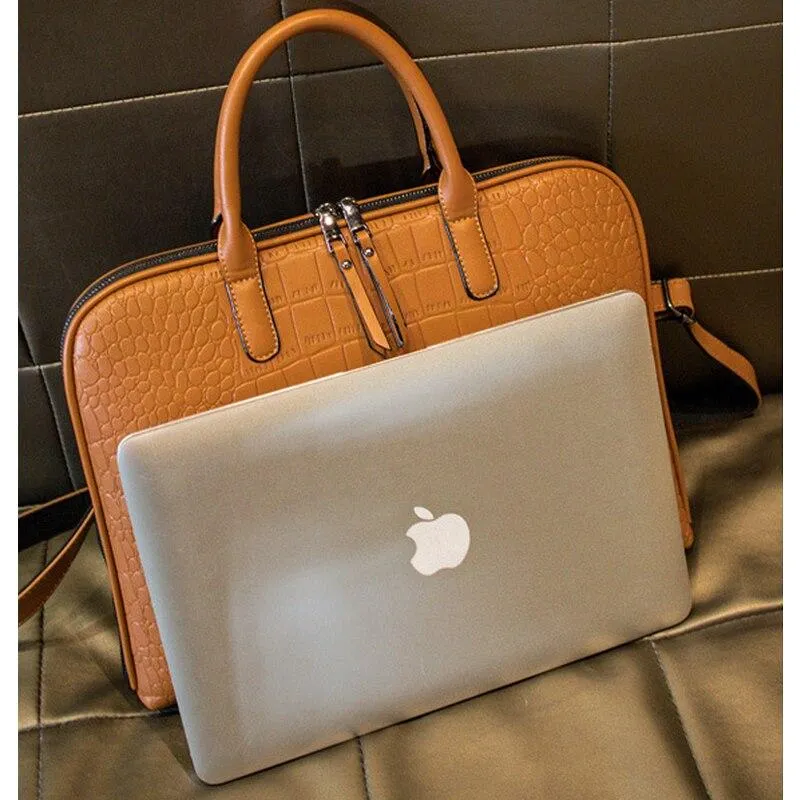 13Fashion Female Leather Shoulder Laptop Bag Women 15.6 16 Waterproof Briefcases 13.3 14 15 Bags For Xiaomi Macbook Air 13 Handbag