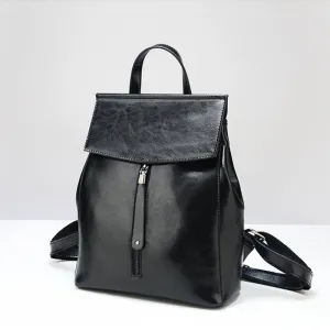 2025 new women's bags,  fashion genuine leather retro backpacks, oil wax cowhide backpacks, trendy school bags, Guangzhou wholesale