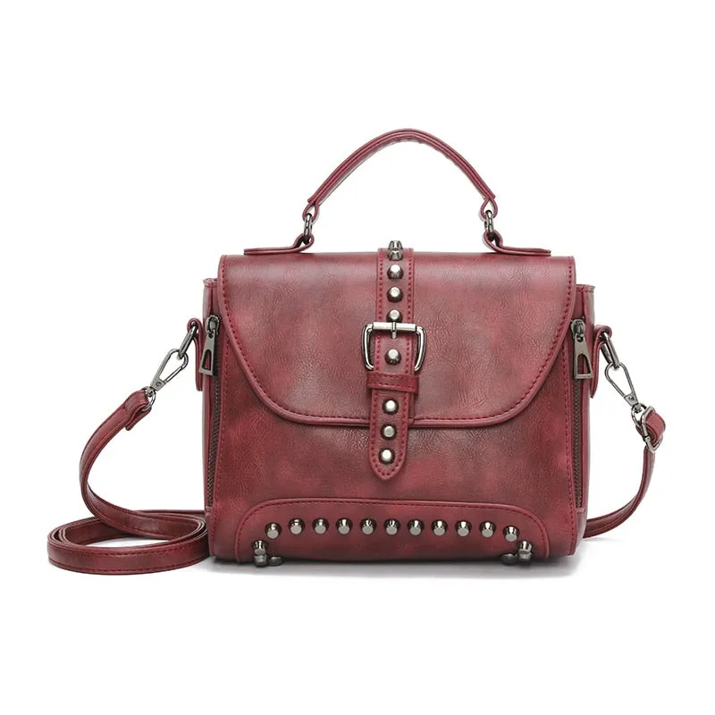 (31) Women's with Cylinder Rivets PU Leather Crossbody Bags for Women