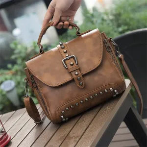 (31) Women's with Cylinder Rivets PU Leather Crossbody Bags for Women