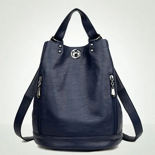 Backpack Women Leather School Bags For Teenage Girls Fashion