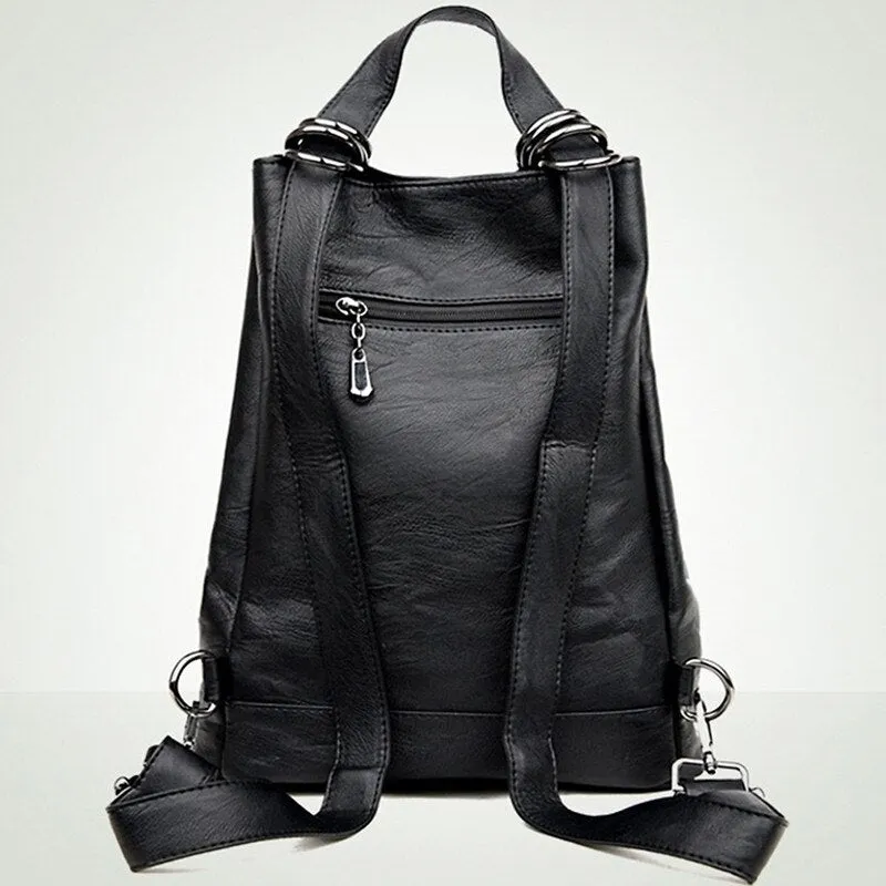 Backpack Women Leather School Bags For Teenage Girls Fashion