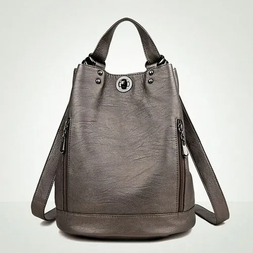 Backpack Women Leather School Bags For Teenage Girls Fashion