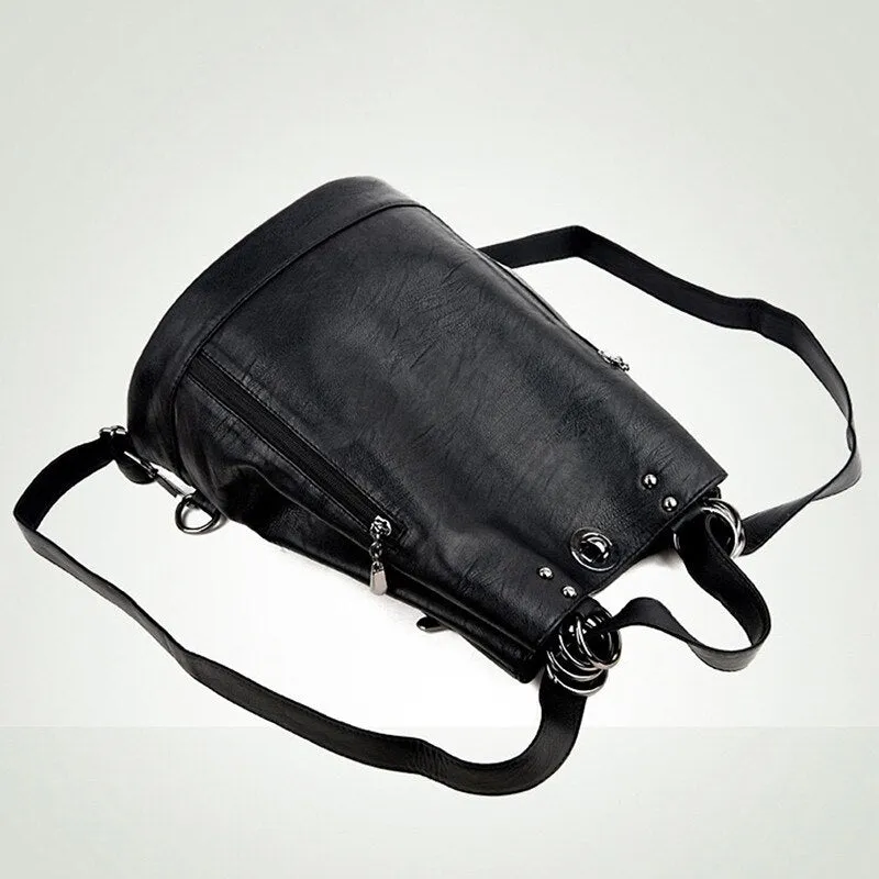 Backpack Women Leather School Bags For Teenage Girls Fashion