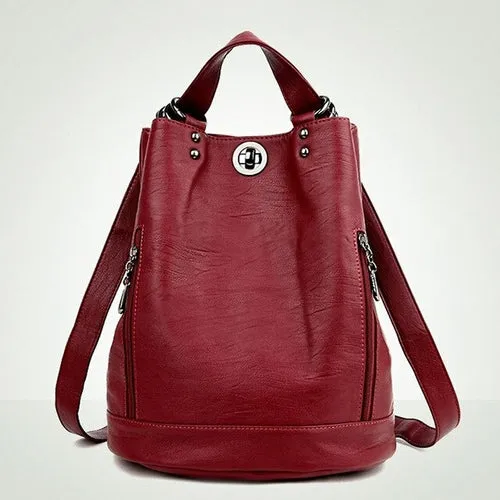 Backpack Women Leather School Bags For Teenage Girls Fashion