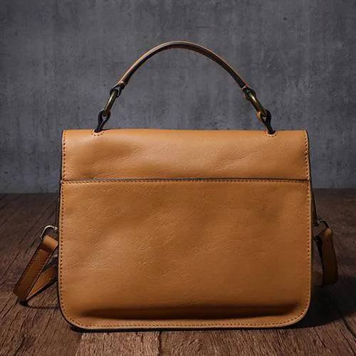 Black Handbag Genuine Leather Brown Fashion Side Bag Work Shoulder Bag Purse