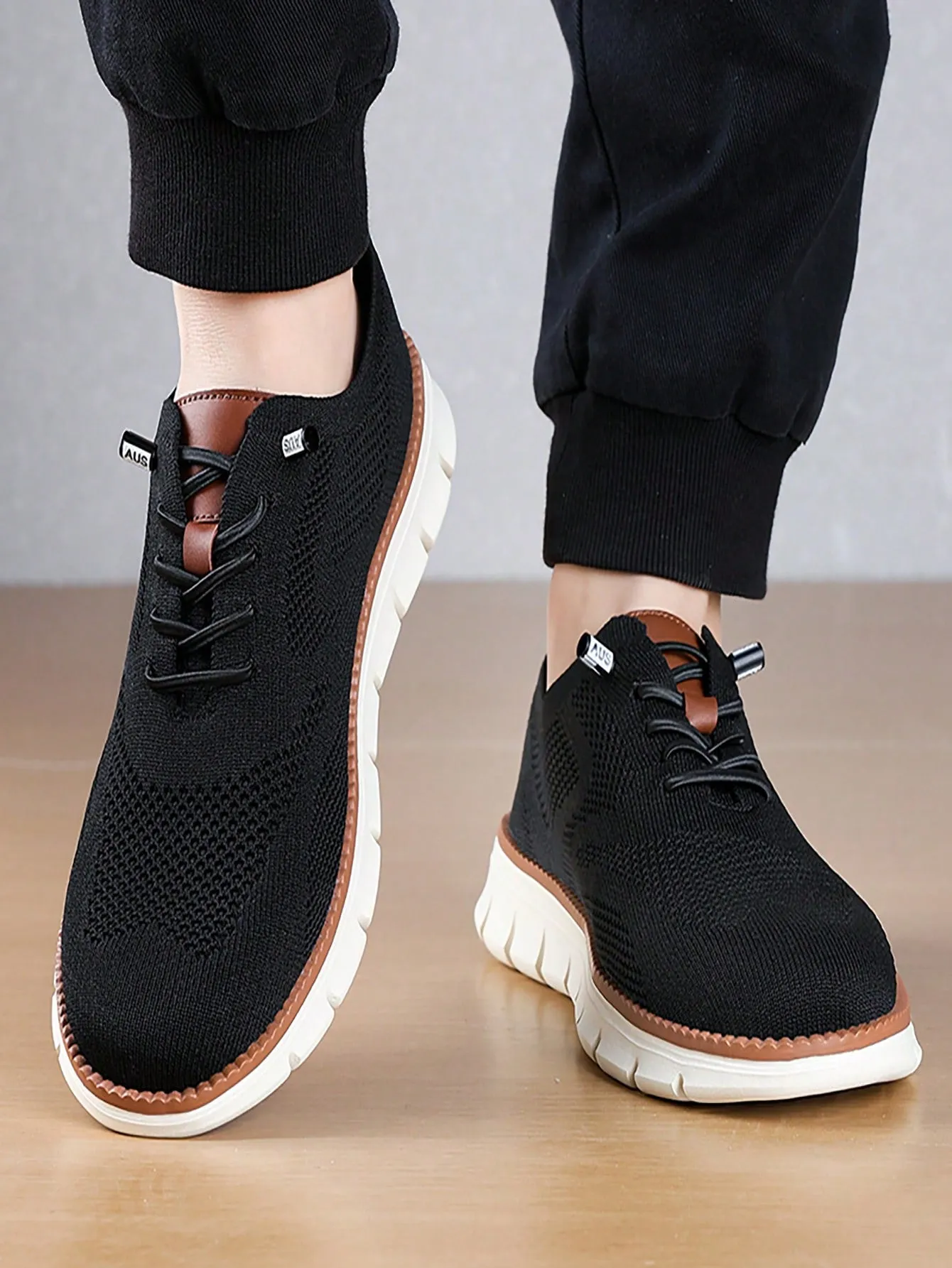 British Style Summer Breathable Athletic Shoes, Mesh Running Shoes, Plus Size 48 Cross-Border Patchwork Sneakers