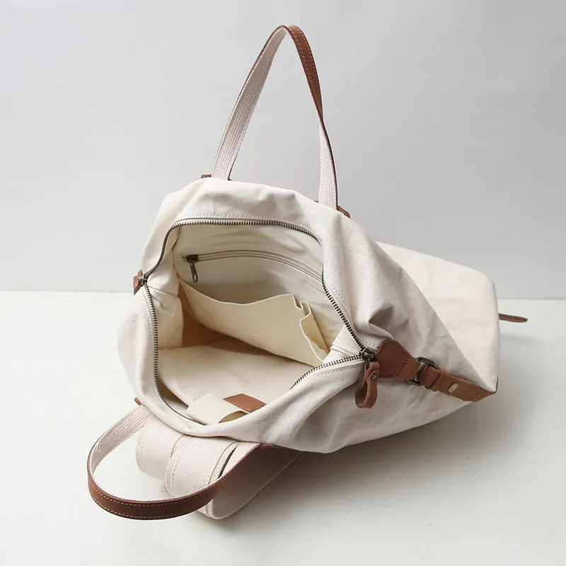 Canvas Backpack Canvas With Full Grain Leather Travel Backpack School Backpack Y8135