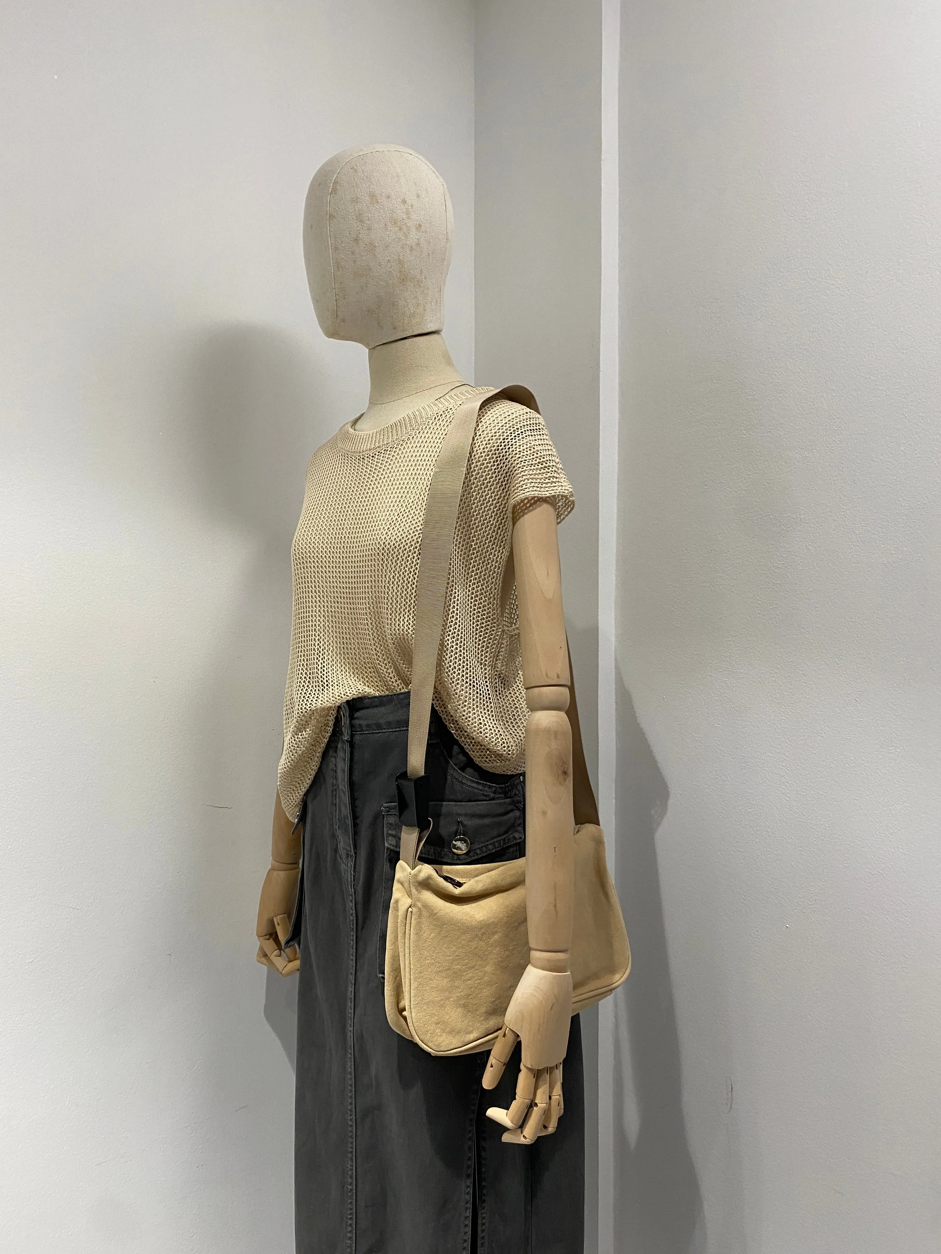 Canvas Shoulder Bag - Latte