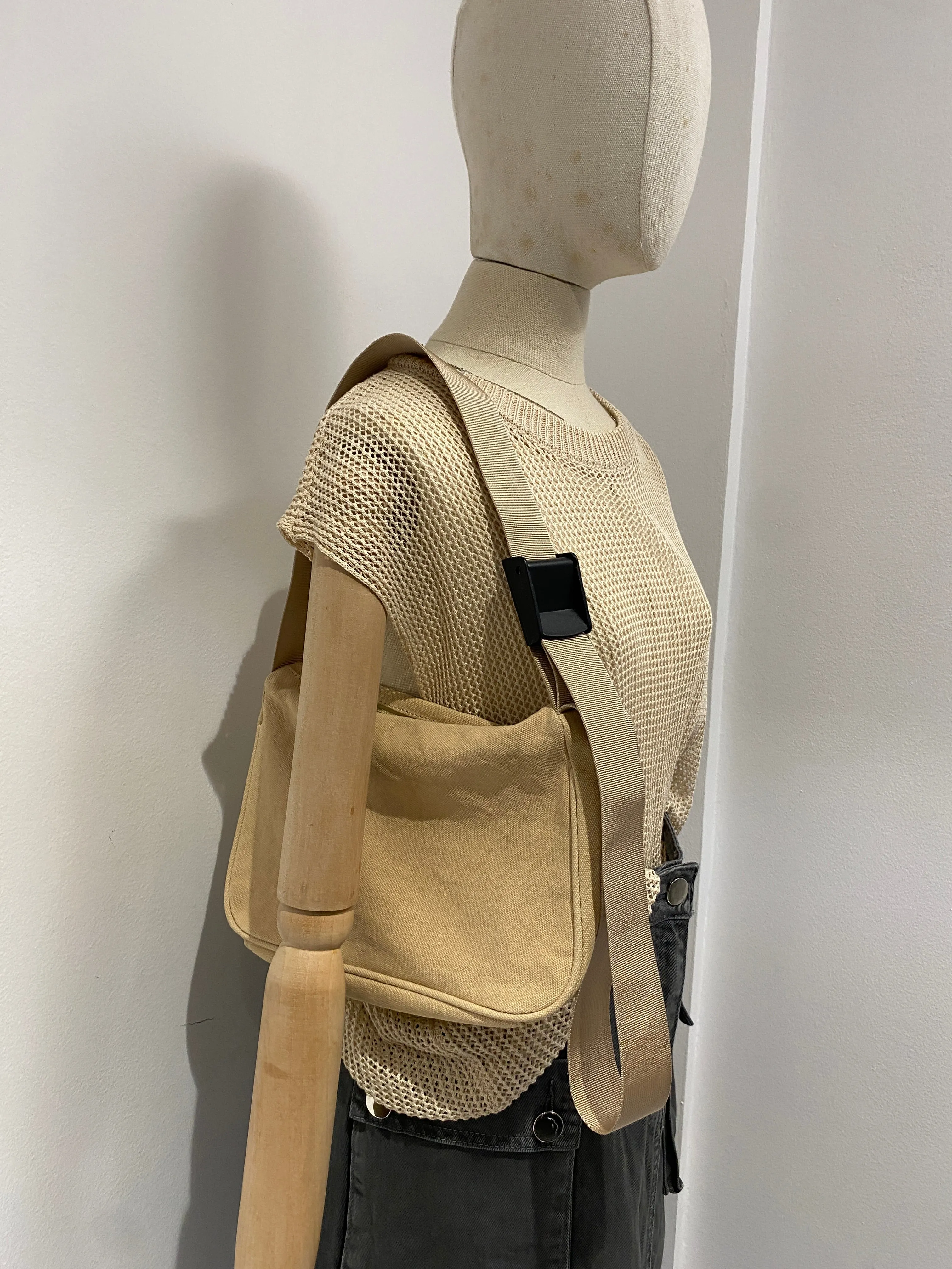 Canvas Shoulder Bag - Latte