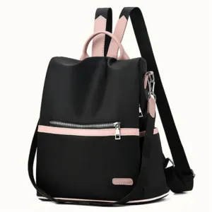 Casual Oxford Backpack Women Black Waterproof Nylon School Bags