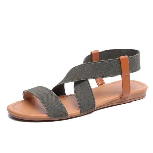 Chicvane Criss Cross  Slip On Flat Sandals Rome Shoes
