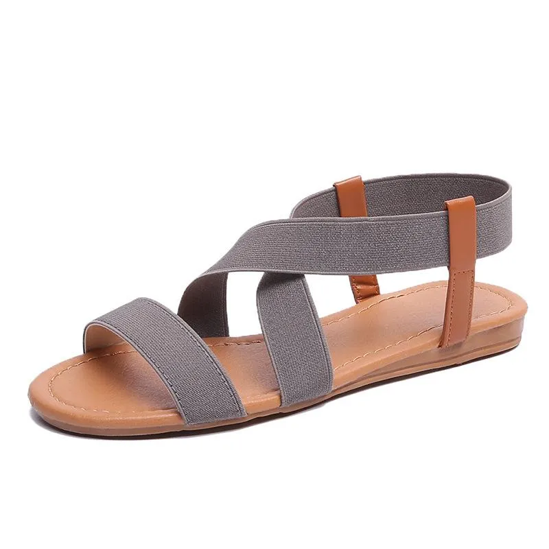 Chicvane Criss Cross  Slip On Flat Sandals Rome Shoes