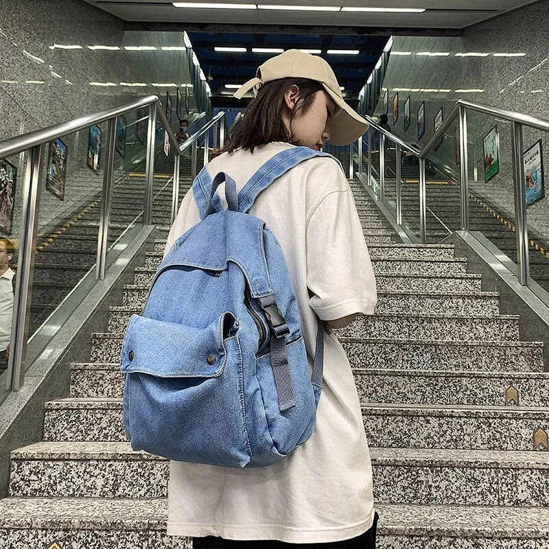 Christmas Gift High Quality Denim Women Backpack Fashion School Bags for Girls Casual Ladies Shoulder Bags Designer Backpacks Travel Bag Sac