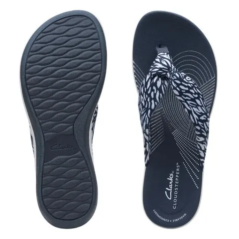 Clarks Women's Arla Glison Flips- Navy Abstract
