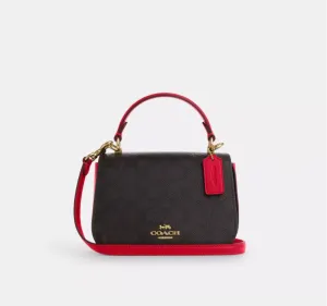 Coach Lysa Top Handle Satchel/Crossbody Bag In Signature Canvas & Leather