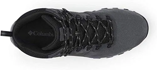 Columbia Men's Newton Ridge Plus II Suede Waterproof Boot, Breathable with High-Traction Grip, shark/black,9