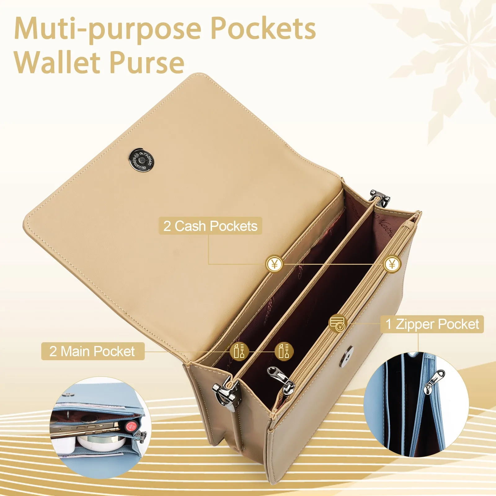 DesignerEmbossed Crossbody Bags for Women Vegan Leather Purses Small Shoulder Handbags - 1866