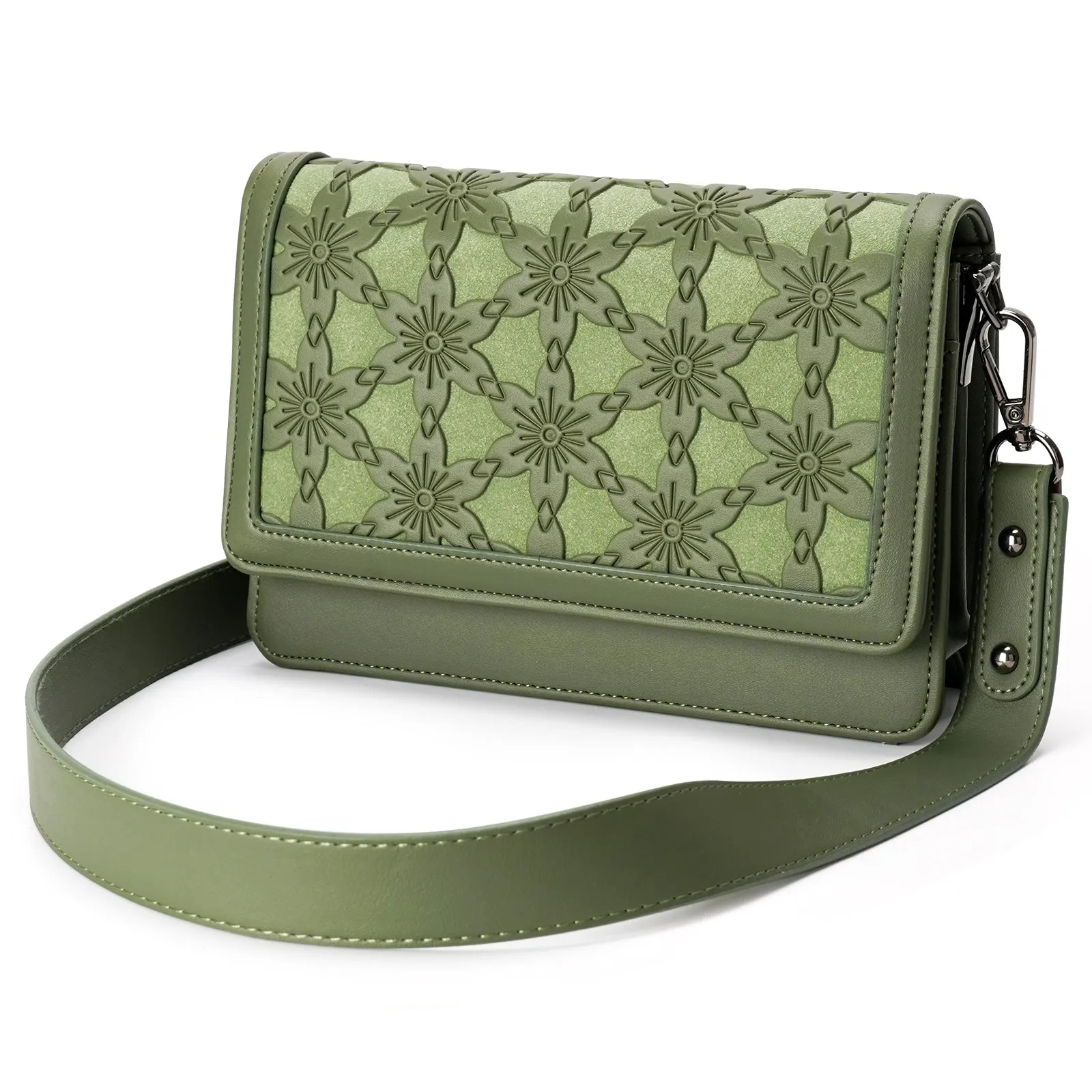 DesignerEmbossed Crossbody Bags for Women Vegan Leather Purses Small Shoulder Handbags - 1866