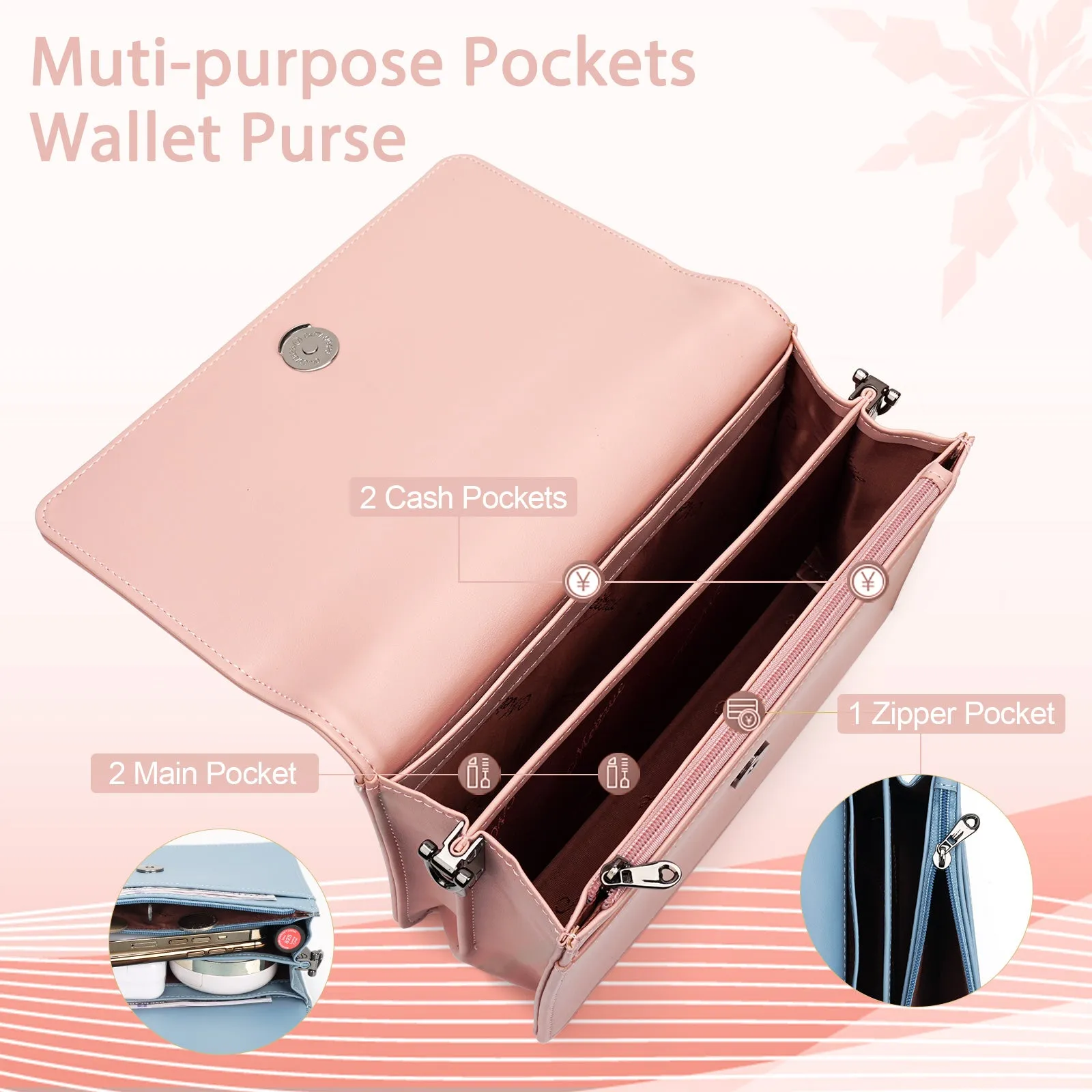 DesignerEmbossed Crossbody Bags for Women Vegan Leather Purses Small Shoulder Handbags - 1866