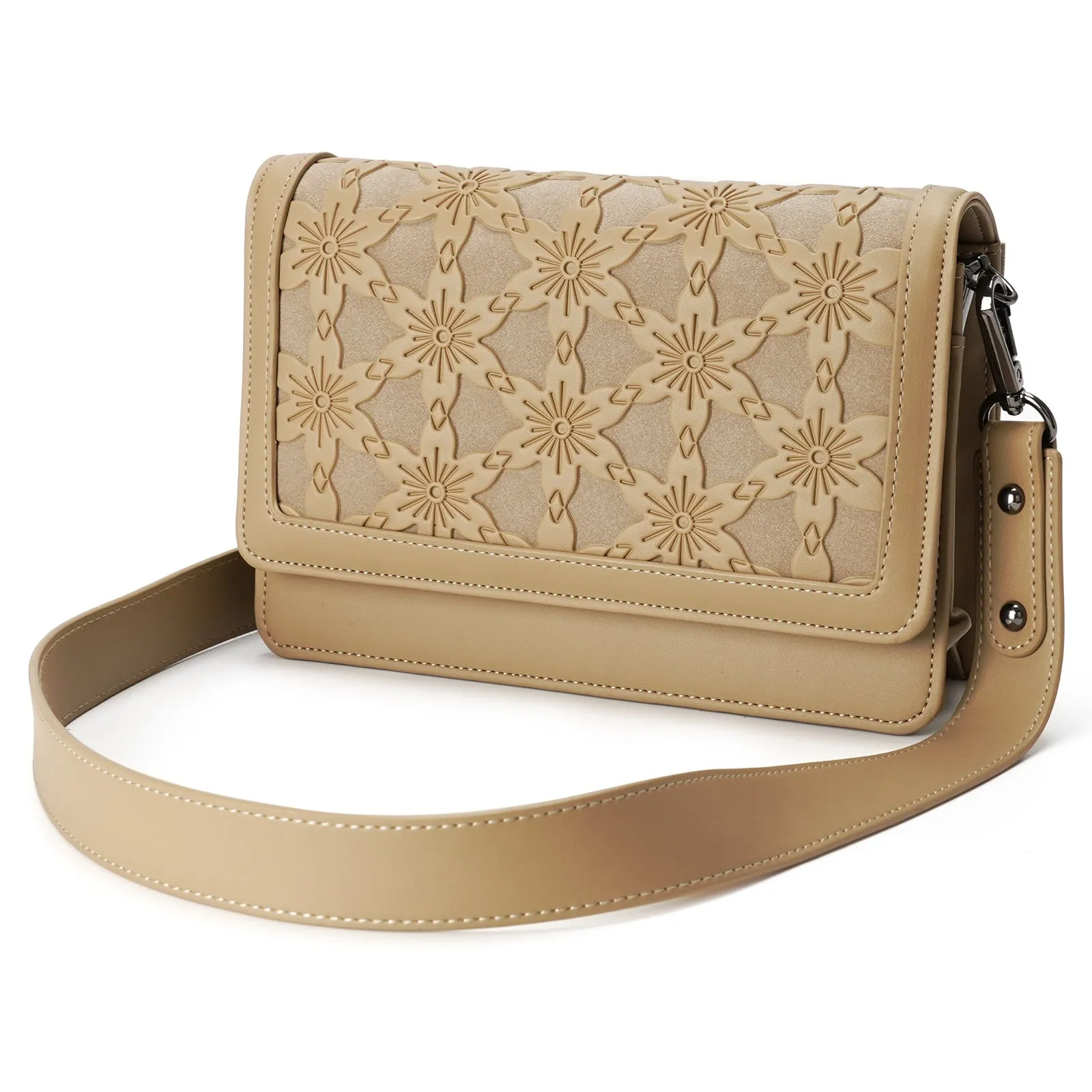 DesignerEmbossed Crossbody Bags for Women Vegan Leather Purses Small Shoulder Handbags - 1866