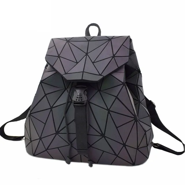 Fashion Women Backpack Mochila Geometric Luminous Backpacks Bagpack Girls Noctilucent Travel Shoulder Bags For School Back Pack