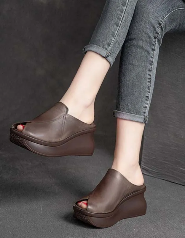 Fish Toe Summer Elegant Wedge Slippers