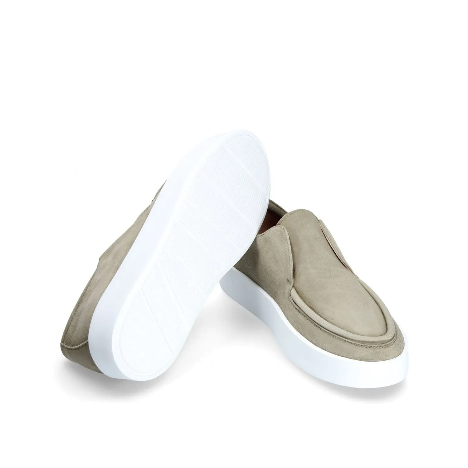 Franceschetti Morgan Men's Shoes Light Green Suede Leather Slip-On Sneakers (FCCT1010)