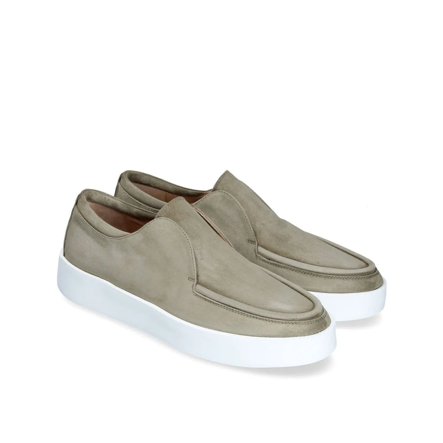 Franceschetti Morgan Men's Shoes Light Green Suede Leather Slip-On Sneakers (FCCT1010)