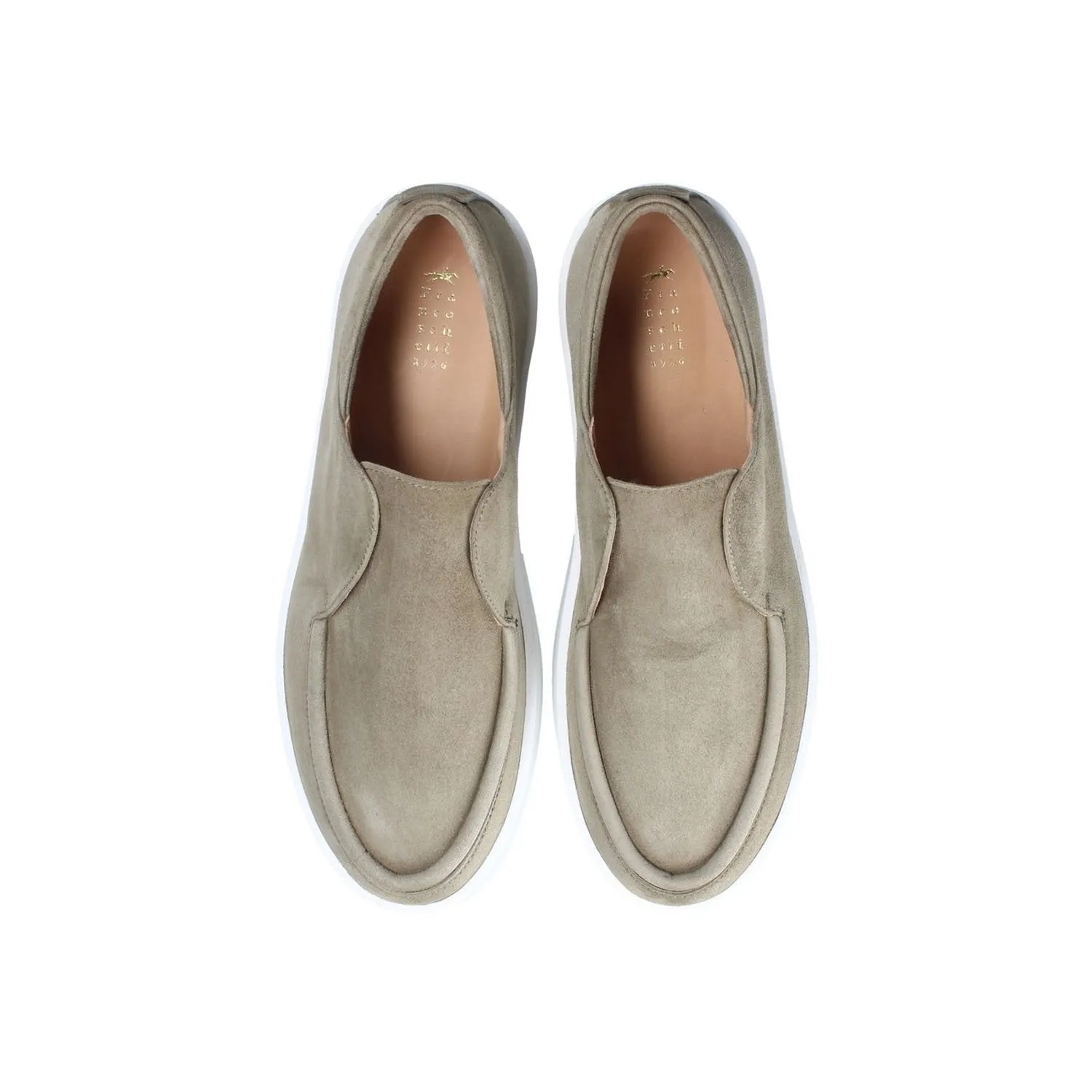 Franceschetti Morgan Men's Shoes Light Green Suede Leather Slip-On Sneakers (FCCT1010)
