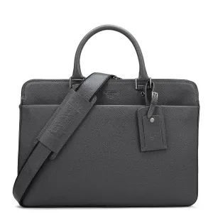 Franzy Leather Laptop Bag - Grey