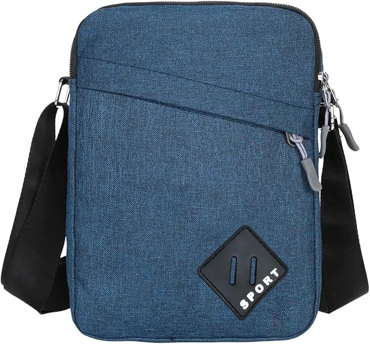 FuninCrea Mens Shoulder Bag Nylon and Oxford Crossbody Bag, Messenger Bag with Zipper and Adjustable Strap