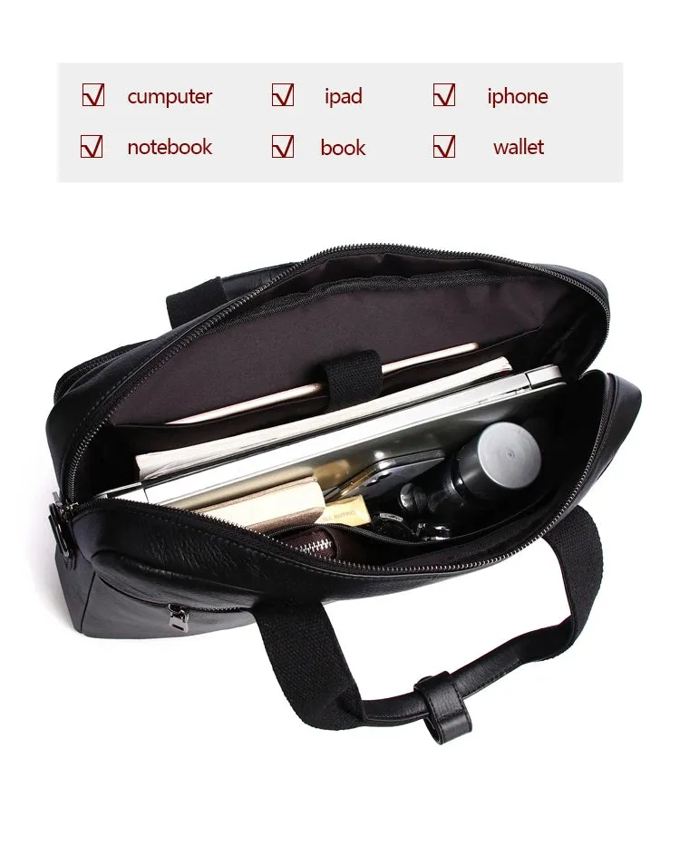 Genuine Leather Bussiness Briefcases Black for Men luxury handbags Laptop Briefcase Bags