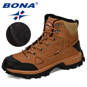 Genuine Leather Hiking Shoes Men Winter Outdoor Sport Shoes