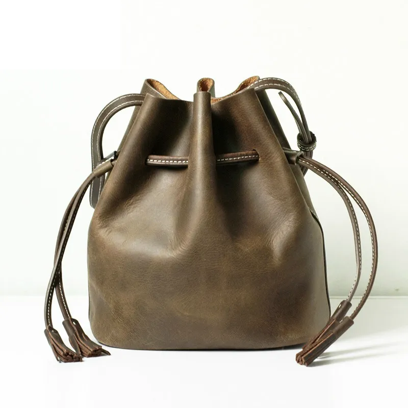 Genuine Leather Ladies Bucket Bag