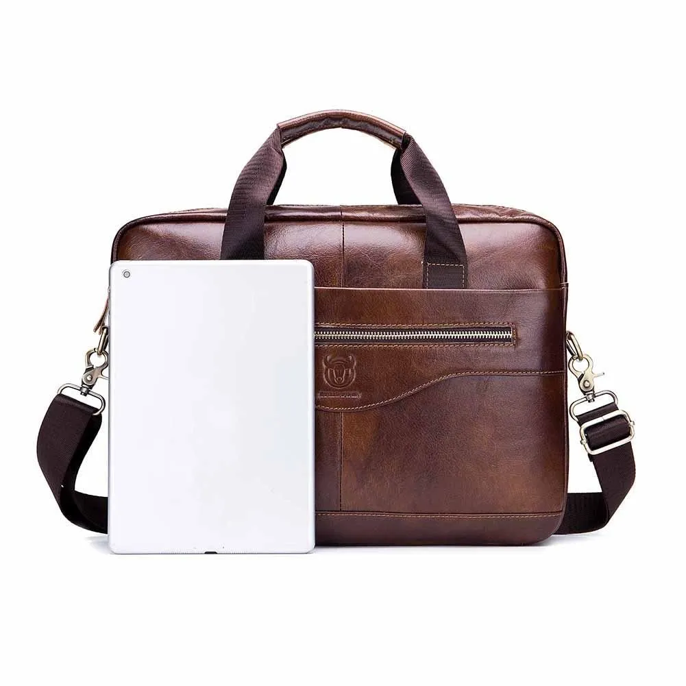 Genuine Leather Men's Briefcase suitable for Laptop/Documents