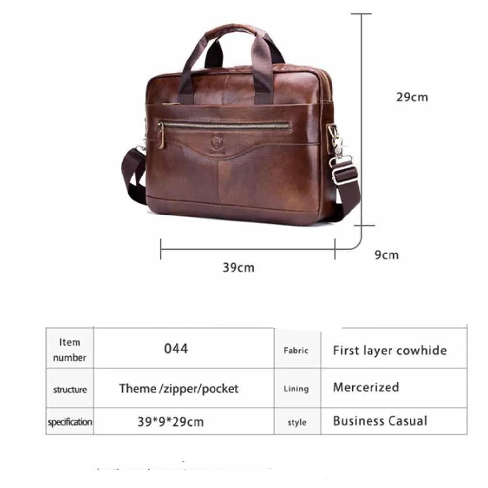 Genuine Leather Men's Briefcase suitable for Laptop/Documents