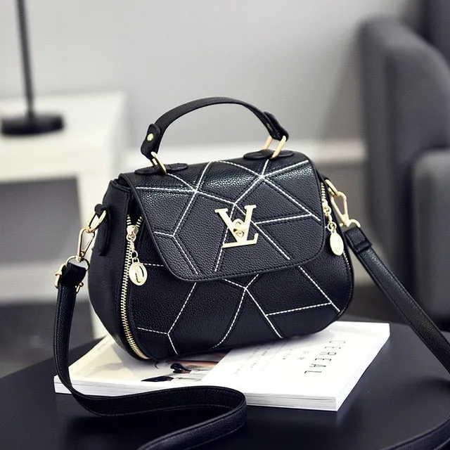 Geometry Small V Style Saddle Luxury Crossbody  Famous  Designer Louis
