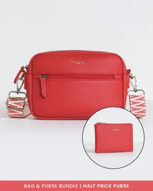 Gigi Crossbody & Purse Bundle - Tomato