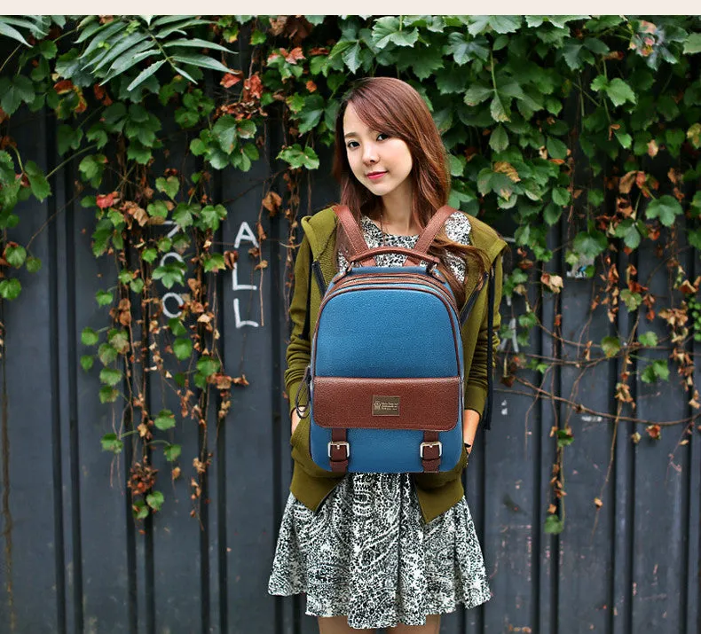 Girls PU School Travel Backpack Bag