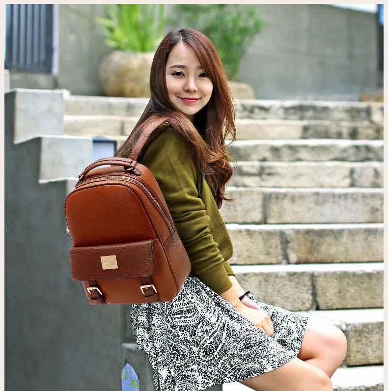 Girls PU School Travel Backpack Bag