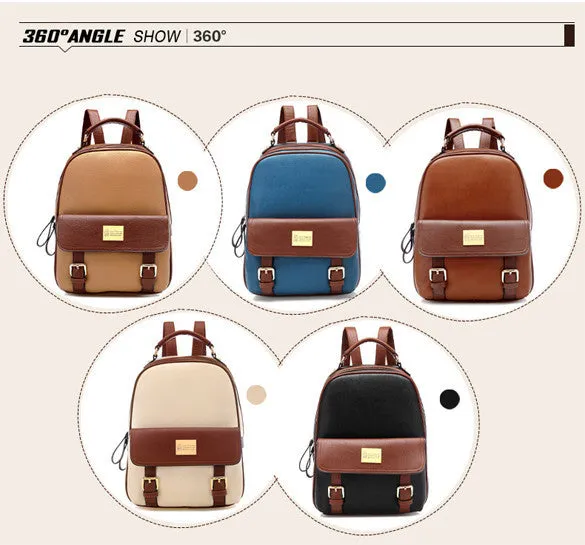 Girls PU School Travel Backpack Bag