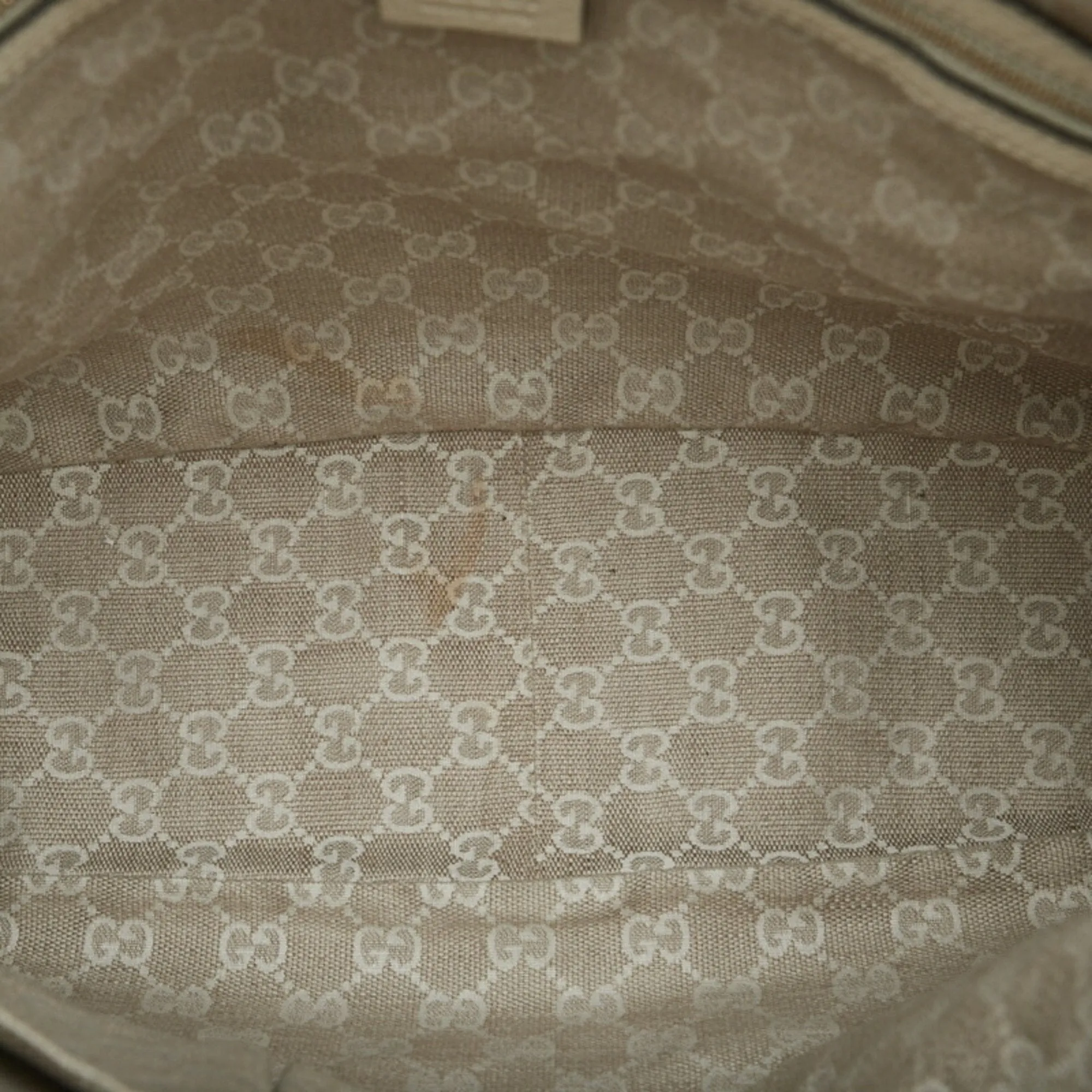 GUCCI Bamboo GG Canvas Handbag Shoulder Bag 282315 White Leather Ladies