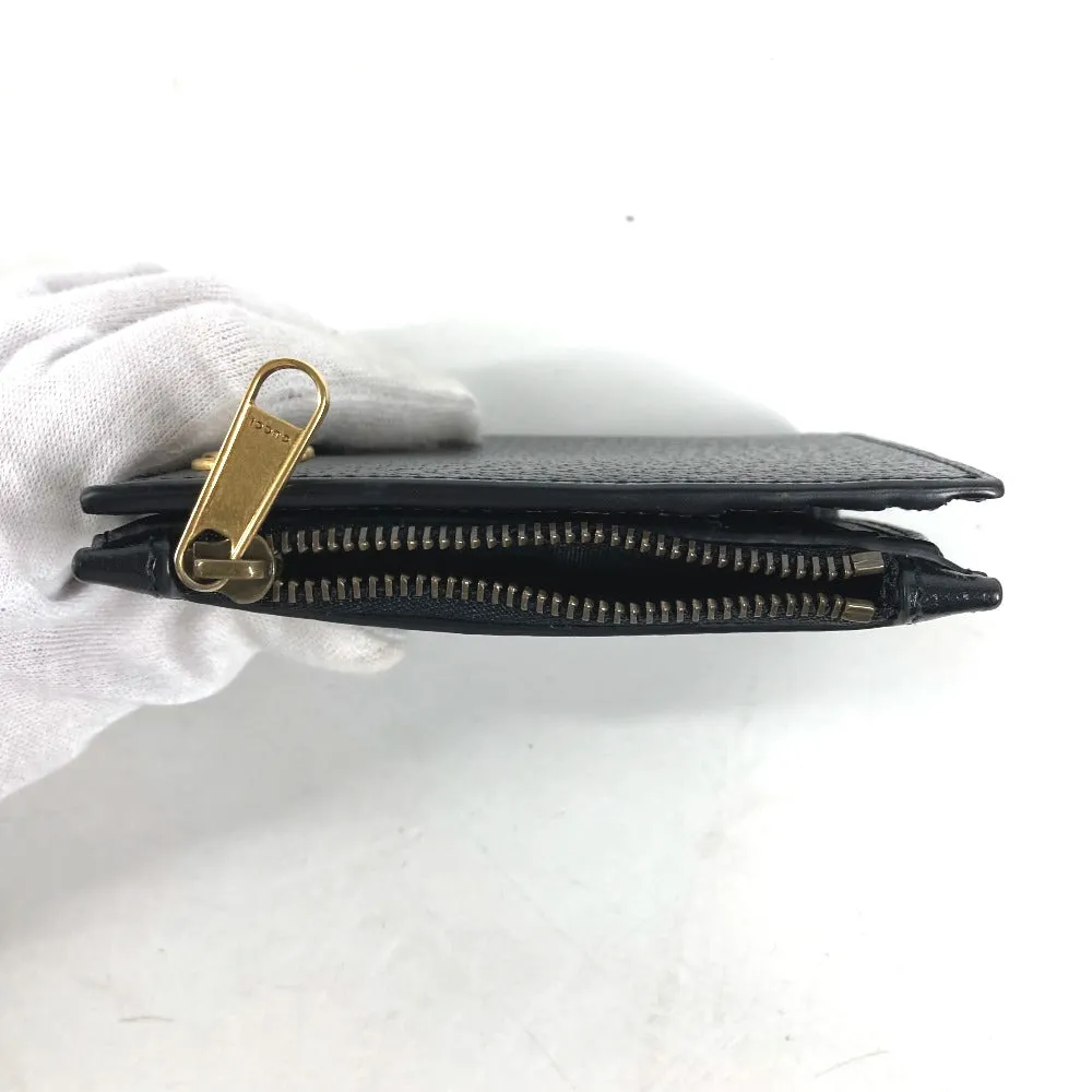 GUCCI Folded wallet 760223 leather black Double G Long Wallet Women Used