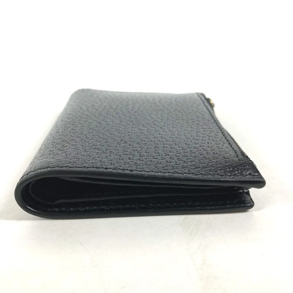 GUCCI Folded wallet 760223 leather black Double G Long Wallet Women Used