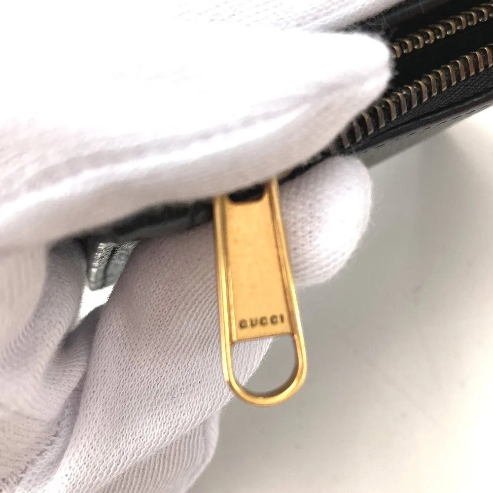 GUCCI Folded wallet 760223 leather black Double G Long Wallet Women Used