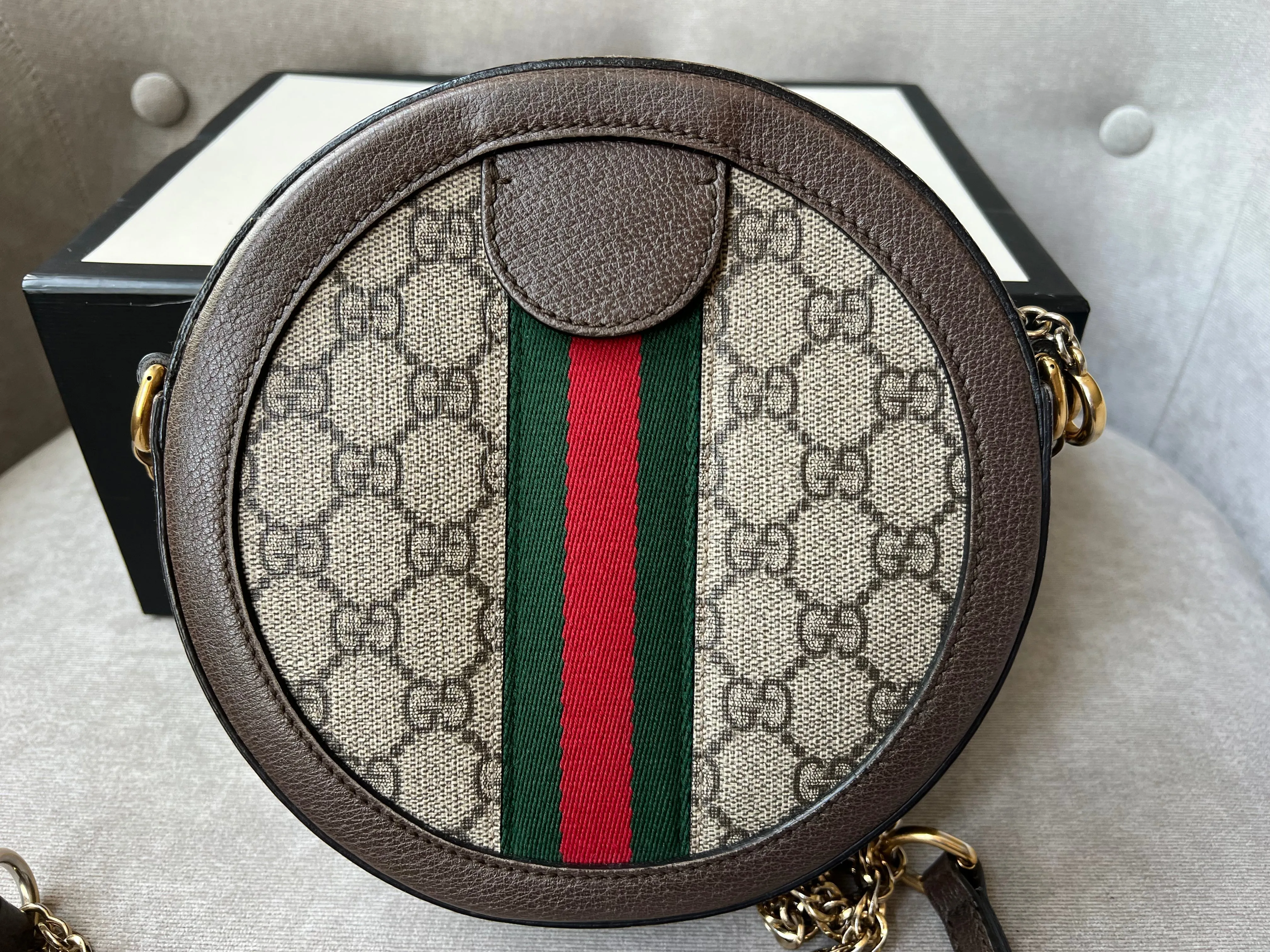 Gucci GG Ophidia Mini GG Round Shoulder Bag