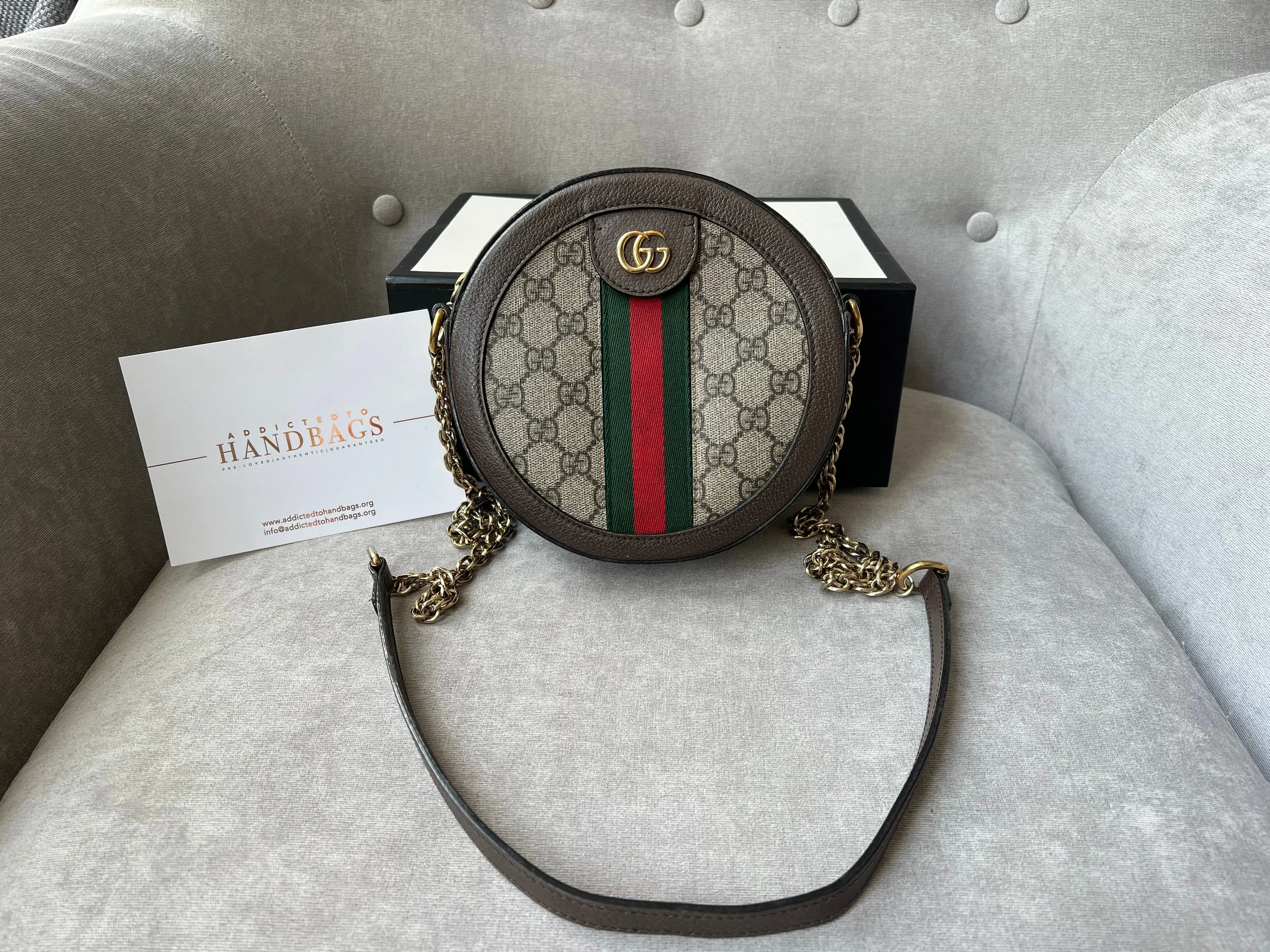Gucci GG Ophidia Mini GG Round Shoulder Bag