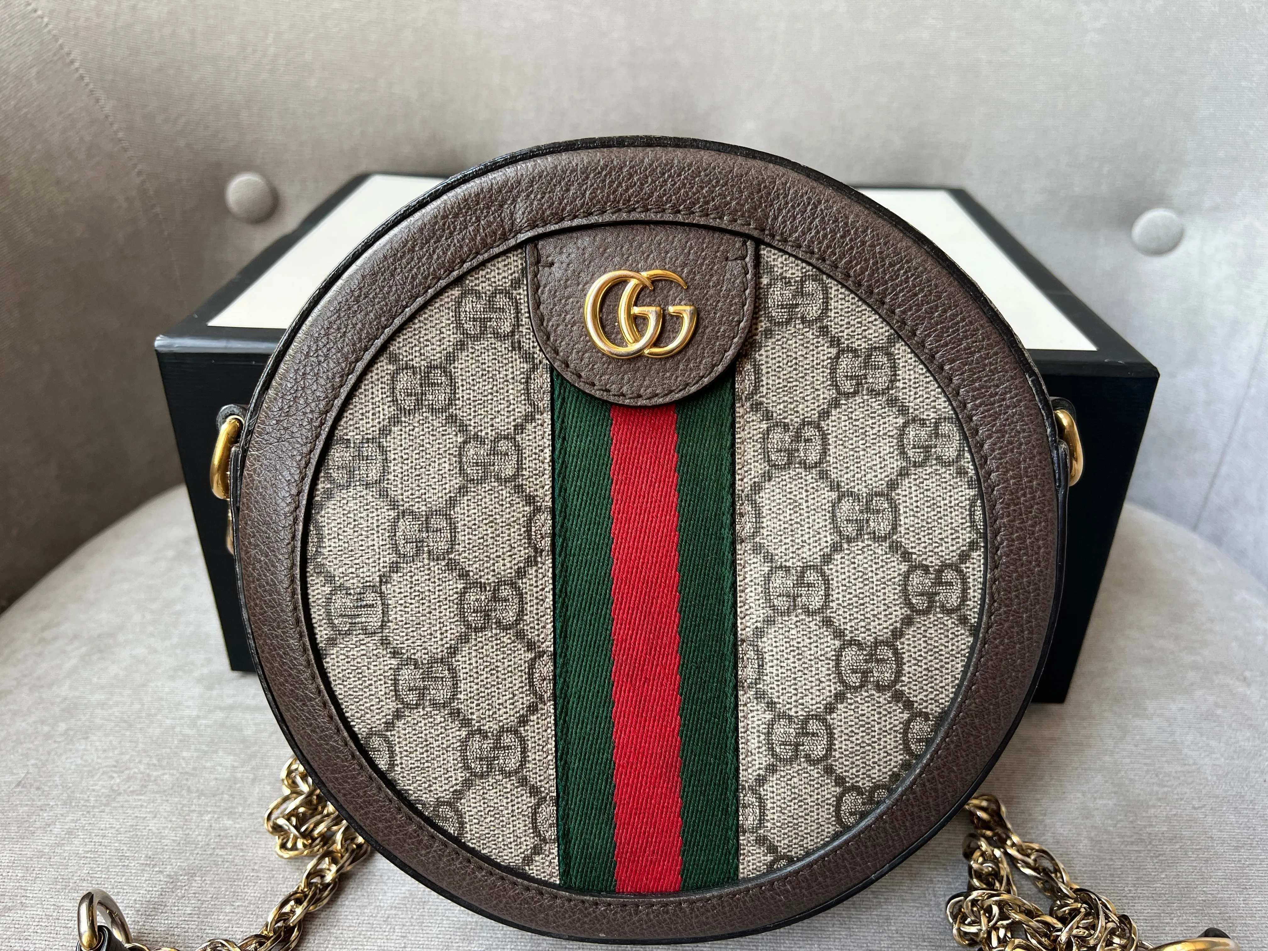 Gucci GG Ophidia Mini GG Round Shoulder Bag
