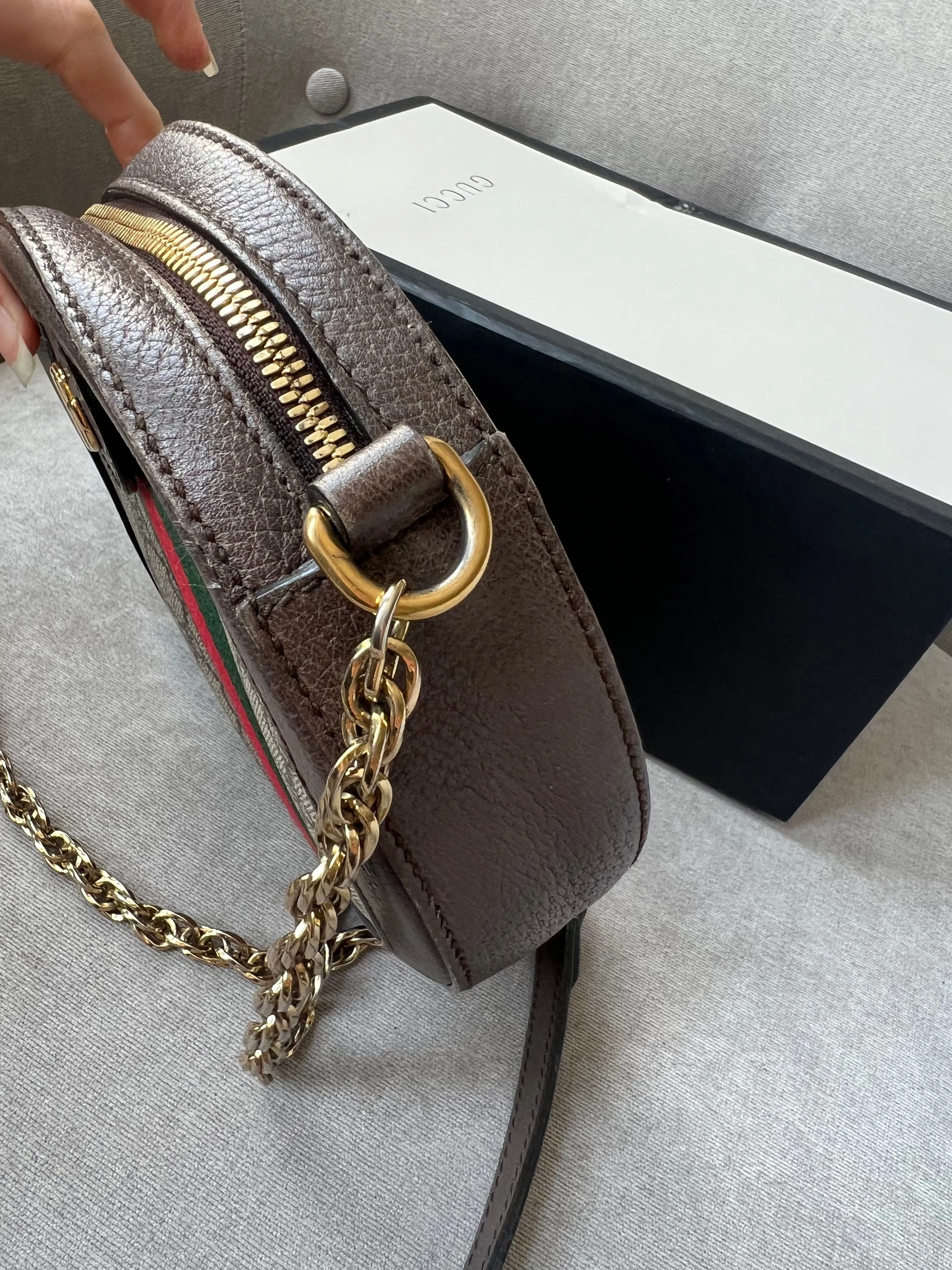 Gucci GG Ophidia Mini GG Round Shoulder Bag